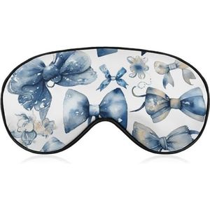 Een set blauwe strikken oogmasker voor dames en heren, ademend en verstelbaar oogmasker, ultrazacht slaapmasker, lichtgewicht reisblinddoek voor vliegtuig, dutje, nachtslapen