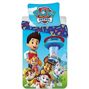 Ledikant Peuterdekbedovertrek Paw Patrol 100x135 cm 40x60 cm kussenloop 100% katoen