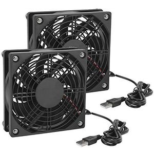2 stks Computer Case Fan, 5V Ultrastille Stille Koelventilator, USB PC Koeler Fan Case Fans, Stille Warmteafvoer, Geschikt voor Alle Soorten Routers, TV Modem.