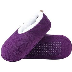 GSJNHY Pantoffels voor dames, indoor-vloersokken, warm houden in de winter, antislip, vloerschoenen, zacht, comfortabel, voor thuis, 1 paar paars, EUR 36-39(US5.5-7.5)