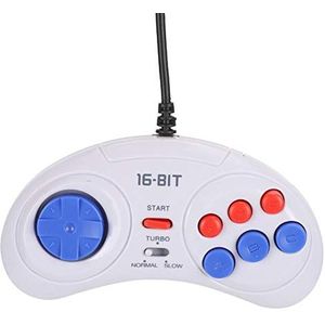 Bedrade gamepad-controller voor gameconsole 16-bits 9-pins ergonomische gaming-controller met turbofunctie (wit)