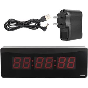 Jeffergarden LED wandklok digitaal, wandklok LED klok digitale home digitale wandklokken voor woonkamer decoratie eu-stekker 110-240 V (36 x 13 x 3 cm + minuut + seconde)