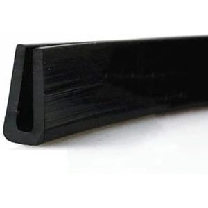Zwart rubberen U-vormige randafdichtingsstrips Tochtstrip Anti-botsingsbeschermend metalen paneel Glazen rand met klemgroef-plat-1x4x8mm-5 meter