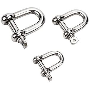 D-ring M4 M5 M6 M8 M10 M12 RVS Rechte D-sluiting Korte D-sluiting Haken for tuigage aan boord(M4 (5pcs))