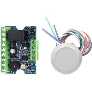 Toegangscontrolekit, 12V toegangscontrole met magnetisch sluispoortinvoersysteem Set Touch Memory Wiegand RFID-kaartlezer toegangscontrolebord(Kit-2 125Khz silver)