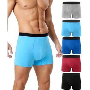 FORVEVO Incontinentiebroeken voor heren, 150 ml, katoen, wasbaar, voor incontinentie, ondergoed met absorptievermogen, herbruikbaar, lekvrije onderbroeken, verpakking van 5 stuks, multicolor01, 2XL