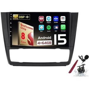 Android 15 Autoradio Sat Navi voor B-MW 1 Series E81 (2004-2011) 9 Inch Touchscreen Multimedia Speler met Draadloze Carplay GPS Navigatie FM RDS Bluetooth 5G-WiFi SWC DSP,M700s