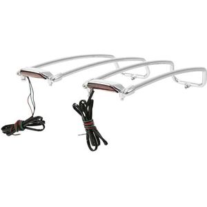 Motorfiets Bagagedrager Voor Touring Voor Road King Voor Electra Voor Street Glide FLHT FLHX 1994-2013 Motorfiets Zadeltassen Dekselrek Met Verlichting Motorcylce Bagagerek(Chrome)