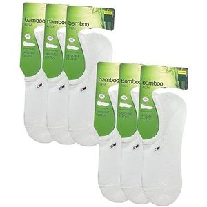JOPHY & CO. Unisex bamboe sokken voor dames en heren 3 en 12 paar onzichtbaar bamboemodel zacht en ademend code 0290, wit, 6 paar, 35-40 EU