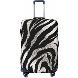Zwart en wit zebraprint Bagagehoes Elastische Wasbare Koffer Protector Anti-Kras Reizen Bagage Covers Stofdichte Bagage Case Covers Draagbare Koffer Covers Fit 45-70 cm Bagage, Zwart, L