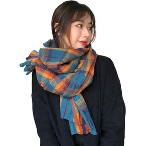 yeeplant Dikke klassieke warme sjaal gewikkeld decoratieve lange winter geruite sjaal deken voor vrouwen meisjes mode, Veelkleurig, Eén Maat