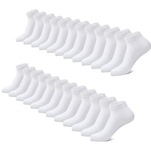 FALARY sportsokken sportsokken heren en dames 12 paar ademende hardloopsokken katoenen sokken Wit 35-38