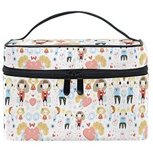 Make-uptas met cartoon-muziek, hartje, organizer, cosmeticakoffer, cosmeticatasje, grote tas voor meisjes en dames