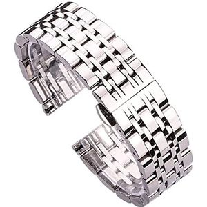 CBLDF 316l Roestvrij Stalen Horloge Band Armband Vrouwen Mannen Zilver Gepolijst Massief Metalen Horlogeband 18mm 20mm 22mm 24mm Band Accessoires (Color : Silver, Size : 22mm)