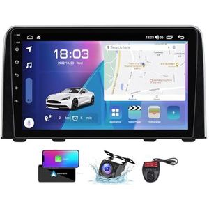 10 Inch Touchscreen Dubbel DIN Autoradio Compatibel met Honda CRV 5 RT RW 2017-2022 met Carplay/Android Auto FM RDS DAB+ Autoradio WiFi 4G Draadloze Carplay Android Auto Bluetooth(NF-6)