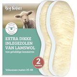 Hey Nature 2 paar lamswollen inlegzolen, dikke verwarming inlegzolen voor schoenen verwarmen voeten in de winter, natuurlijke wol inlegzolen efficiënter dan Thermo binnenzolen. Knipbare wol zoolen