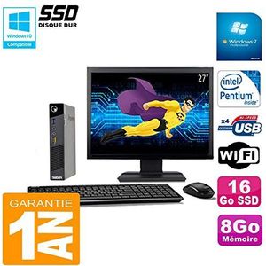 Lenovo Ultra Mini PC M73 USFF Tiny G3250T 8 GB harde schijf 16 GB SSD WiFi W7 display 27 inch (gereviseerd)