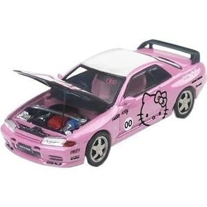 1/64 Voor Gtr32 Kitty Lichtroze Diecast Model Auto (Color : A, Size : No box)