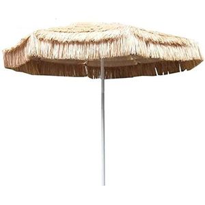 Tuinparasol, Hawaiiaanse rieten parasol, in hoogte verstelbaar van 260 cm, 8 baleinen, 38 mm mast, voor zwembad, tuin, strand