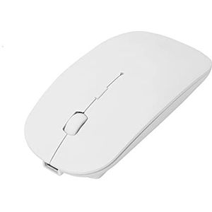 Bluetooth draadloze muis, 2.4ghz oplaadbare muis voor pc notebook computer Android stille muis ultradunne verstelbare dpi (wit)