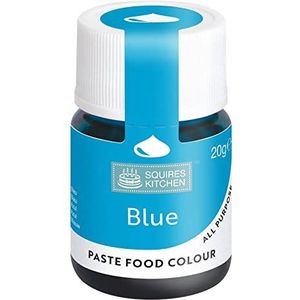 Squires Kitchen Blue Food Kleurpasta, Geconcentreerde Voedselkleur voor gebruik met suikerpasta, Icing, Fondant, Modellering Pasta, Botercrème, Royal Icing, Cake Mixes en meer - 20g