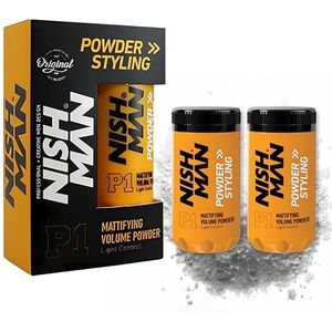 NISHMAN Hair Styling Powder P1 - Mattifying Volume Light Control 20g + 20g - Maximale Volumeboost en Textuur - Perfecte Haarstyling Poeder voor Flexibele Hold en Matte Finish