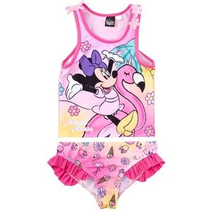 Disney Minnie Mouse tankini badpak met ruches voor meisjes - kinderen tweedelig zwempak roze, roze, 110/116 cm