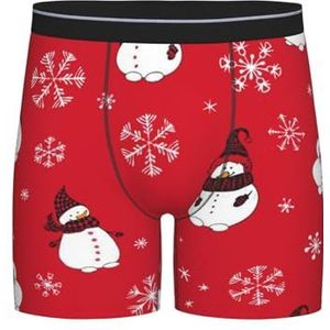 GRatka Boxerslip, heren onderbroek boxershorts, been boxershorts, grappige nieuwigheid ondergoed, grappige kerstsneeuwmannen en sneeuwvlokken, zoals afgebeeld, XXL