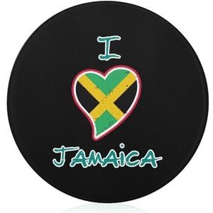 I Love Jamaica Snijplank, ronde serveerschaal, slagers, bloksnijplank voor het snijden van vlees, groenten, kaas en brood