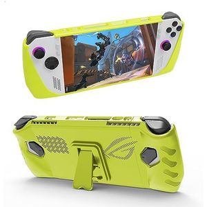 Zhixteu Gaming behuizing voor ROG Ally, TPU, stootvast, ultradun, zacht hoesje, antislip, krasbestendig, beschermhoes voor ASUS Ally Gamings handheld console, geel, gaming tas