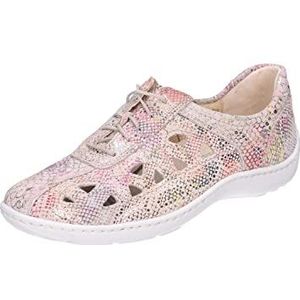 Waldläufer Henni veterschoenen voor dames, suède, vrije tijd, sport, bedrukt, Henni roze vetersluiting, 264 roze, 39.5 EU