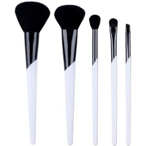 Multifunctionele Make-upborstel Make-upkwastenset 5 Stuks Geschikt For Gezicht, Wangen En Ogen Make-upkwasten Oogmake-up Kwasten voor Dames(Black)