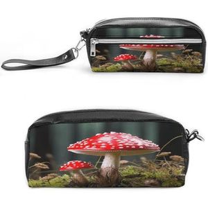 MNVTSKOP Rode En Witte Paddestoel Make-up Tas Kleine Cosmetische Reistas Draagbare Briefpapier Organizer Voor Vrouwen Leraar