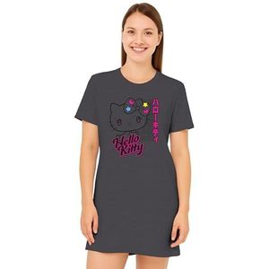 United Labels Hello Kitty nachthemd voor dames - slaapshirt pyjama korte mouwen bovendeel grijs, grijs, L