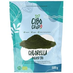 Biologisch Chlorellapoeder 500g – Chlorella Vulgaris algen met chlorofyl, vitamine B12, C, zink en antioxidanten – Geschikt voor vegetariërs en veganisten