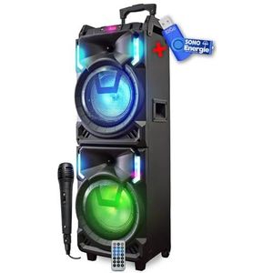 INOVALLEY MS01XXL Draagbare karaoke trolley Bluetooth luidspreker 800W 32GB USB-stick
