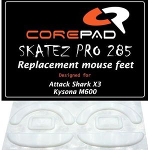 Corepad Vervangende muisvoetjes compatibel met Attack Shark X3, Kysona M600 en Aztec - PTFE muismat voor buitengewoon glijden, 28,5 x 16,5 cm