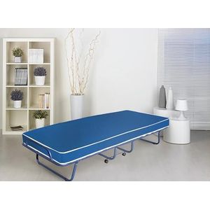 Talamo Italia - Opklapbed Venera, veldbed met 15 lattenbodems, inclusief matras, ruimtebesparend bed, 100% Made in Italy, 80 x 190 cm x 39 cm, antraciet, beschermhoes op aanvraag