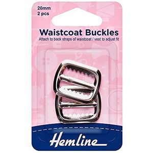 Hemline H463/SIL | Nikkel Vest/Waistcoat Gesp 20mm | 2 Stuks