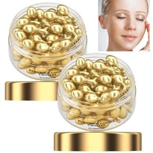 Vitamine E & hyaluronzuur anti-aging gezichtsserum capsules, hydraterend, verstevigend serum, 30 capsules tegen rimpels, donkere vlekken, droge huid, reparatie en huidbleking (2 stuks)