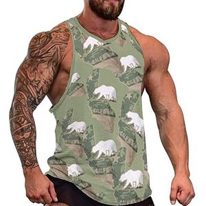 Military California Polar Bear heren tanktop mouwloos T-shirt pullover gym shirts workout zomer T-shirt
