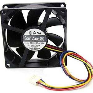 N / A Cooling Fan 9S0812P4F051, Server Cooler Fan 9S0812P4F051, 12 V, 0,13 A, PWM Mute Chassis Fan voor 80 x 80 x 25 mm, 4-polig