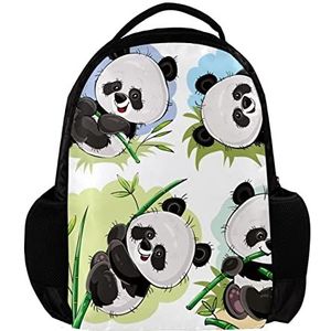 Leuke Panda Baby Bamboe Gepersonaliseerde Rugzak voor vrouwen en man School reizen werk Rugzak, Meerkleurig, 27.5x13x40cm, Rugzak Rugzakken