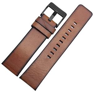 INEOUT Hoogwaardige authentieke lederen band compatibel met DZ 1399 DZ4280 DZ4290 2 2mm 24mm 28mm diesel horlogeband (Color : Brown-Black Buckle, Size : 22mm)