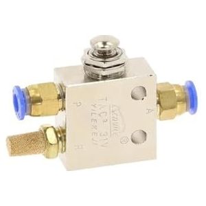 TAC2-31P Air Pneumatic 1/8"" 2 Position 3 Way Reset Push Button Switch Mechanical Valve(PC 8mm Fittings)