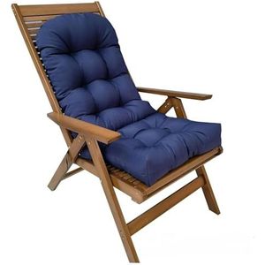 Adirondack stoelkussen buiten schommelstoelkussens verdikt hoge rug hoge elastische terrasstoelkussen for tuin en terras - waterdicht (Color : Navy Blue, Size : 43.3 * 19.6in)