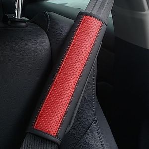 Autostoeltjes Riem Padding Covers voor BMW E34 E36 E38 E39 E46 X5 M3 M5 Z3 Auto Leer Ademende Schoudervullingen Riem Styling Interieur Accessoires,Black Red Style
