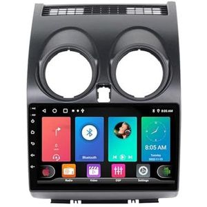 Dubbele DIN Android 14 autoradio voor Nissan Qashqai 1 J10 2006-2013 9 Duim QLED Touch screen-met Draadloze Carplay Android Auto GPS navigatie 4G WiFi Stuurwielbediening achteruitrijcamera(P2 WIFI 4-C