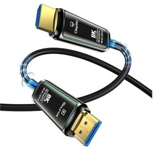 MeLphi Waterdichte Plug voor PS5 HD Glasvezel Kabel voor 8K HD2.1 TV-projectie 8K/60Hz4K/120Hz (Kleur: Donkergroen, Maat: 25 meter)