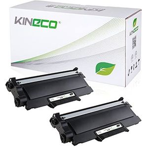 2 Kineco Toner compatibel met Brother TN2010 TN-2010 voor Brother DCP-7055 W, DCP-7057, HL-2130 R, HL-2132 R, HL-2135 W - zwart elk 3.000 paginas